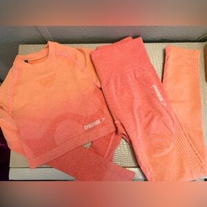 Gymshark Coral and Peach Workout Set